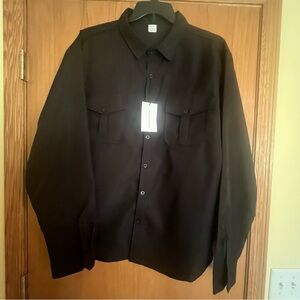 ✝️🤴Size XL, Cross & Crown Men's Black Long Sleeve Shirt w front pockets, quality